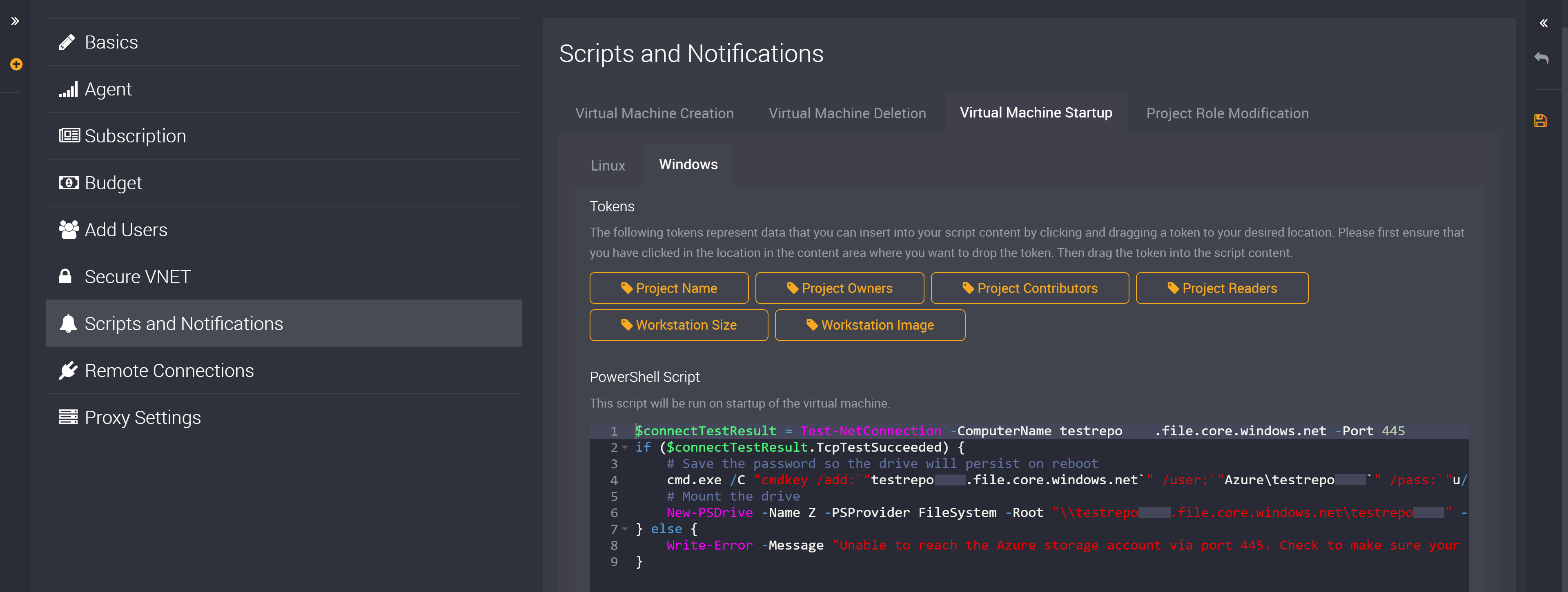 Scripts and notifications