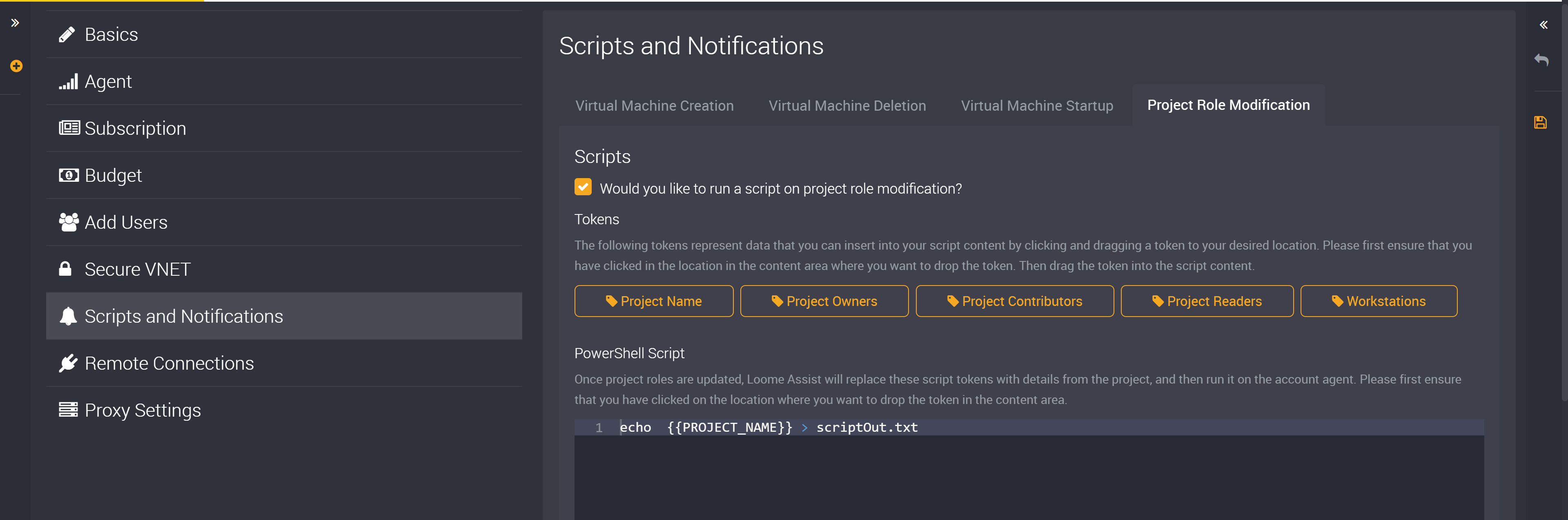 Scripts and notifications