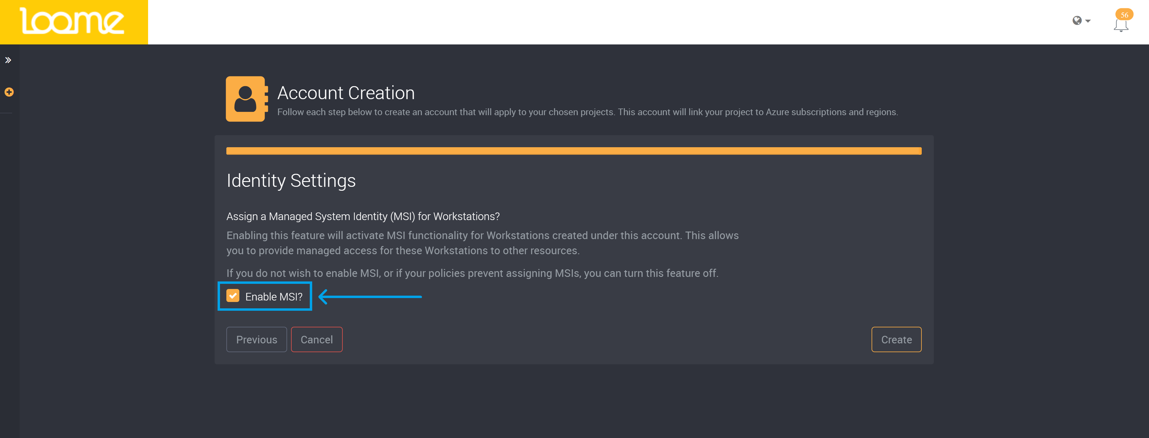 Enable MSI checkbox