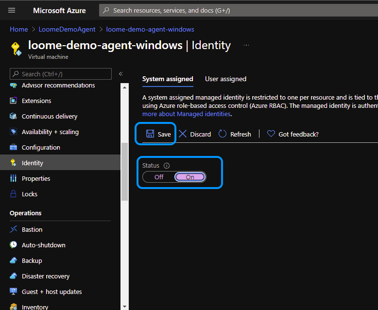 Azure Portal Agent Identity