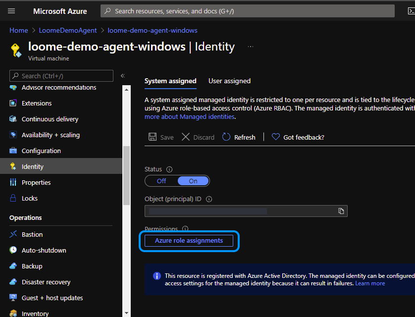 Azure Portal Agent Identity Confirmed