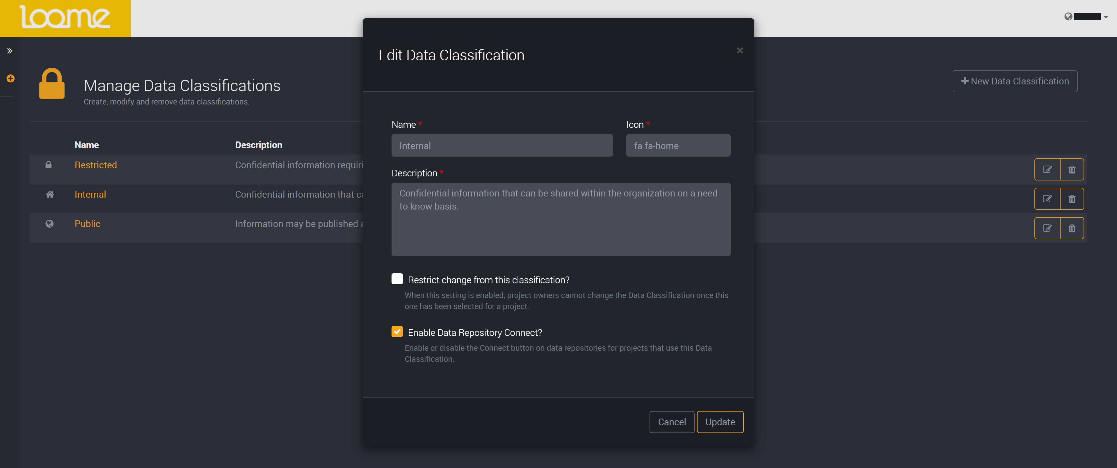 Edit a Data Classification 2