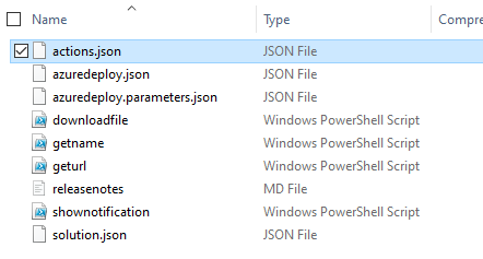 Solution collection with actions folder