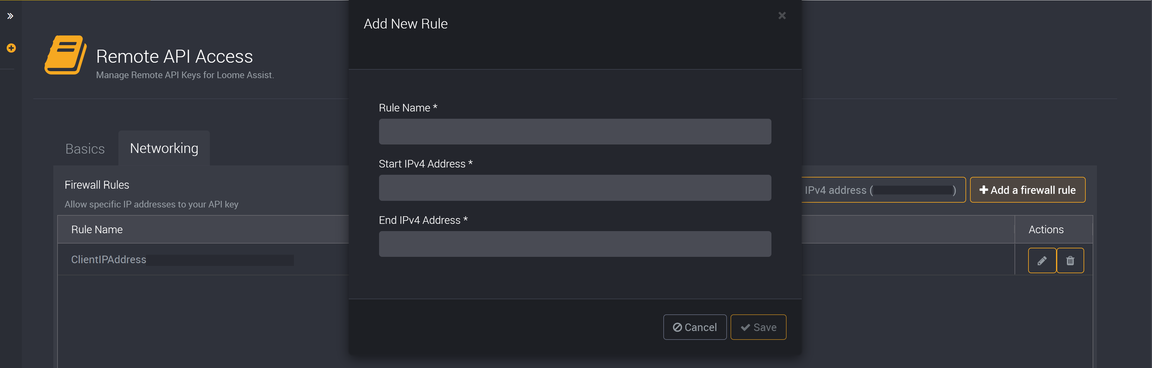 Firewall rule