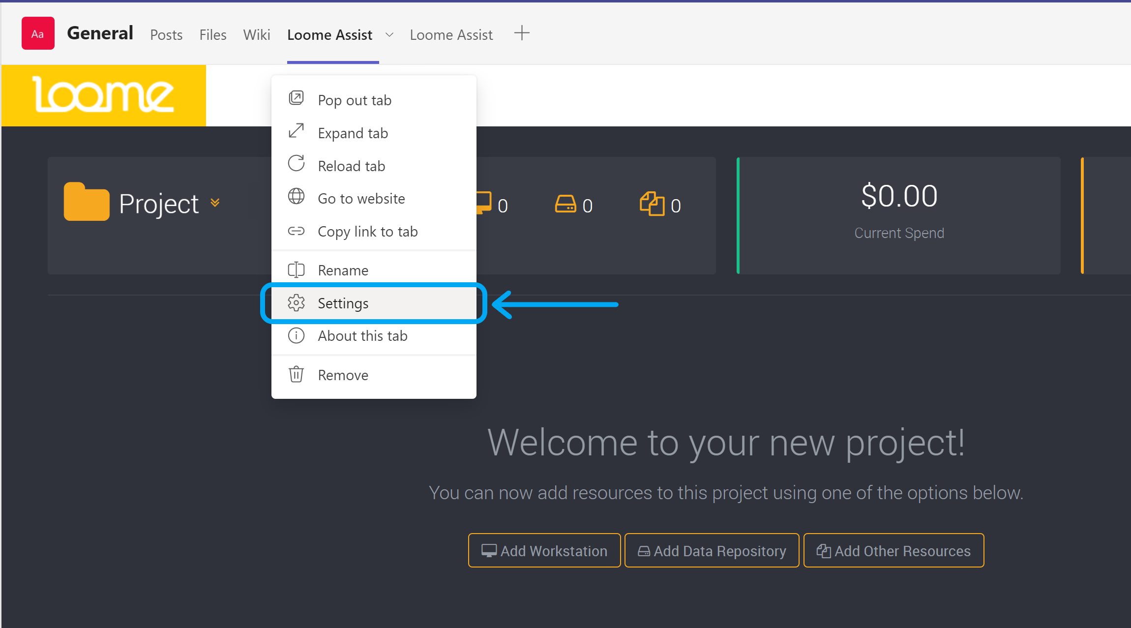 Project configuration details