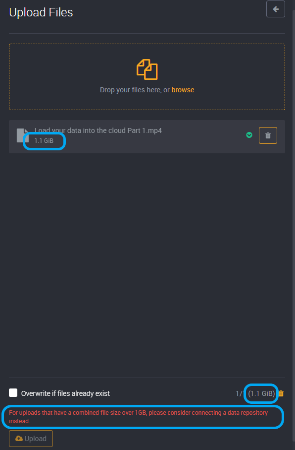 Can't upload over 1GB
