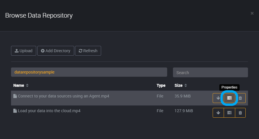 View the properties a file