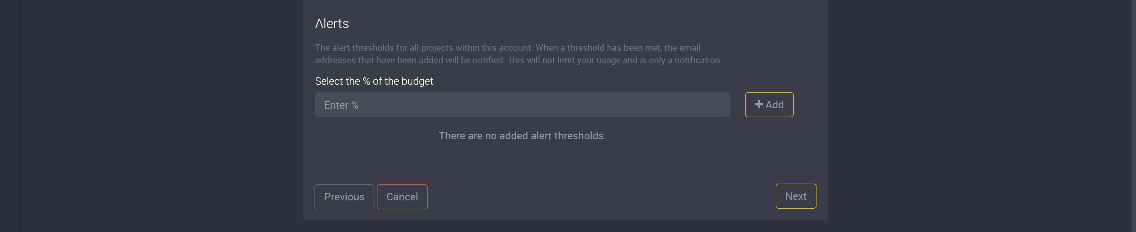 Alert thresholds