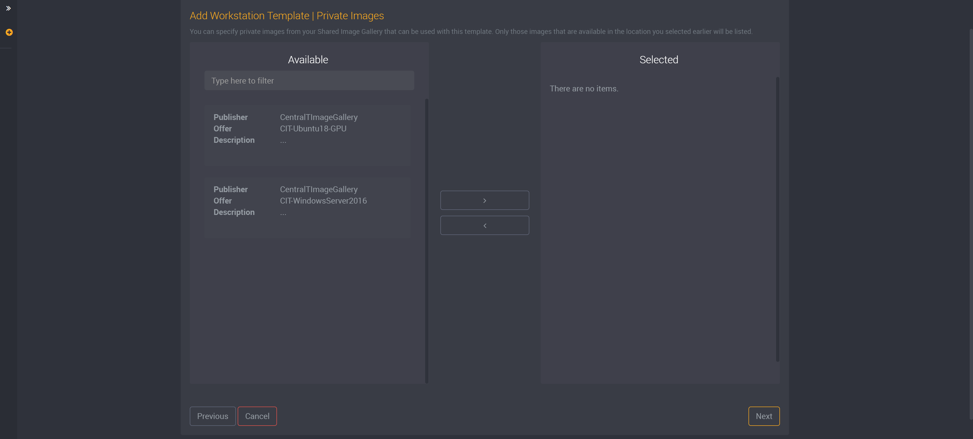 Workstation template