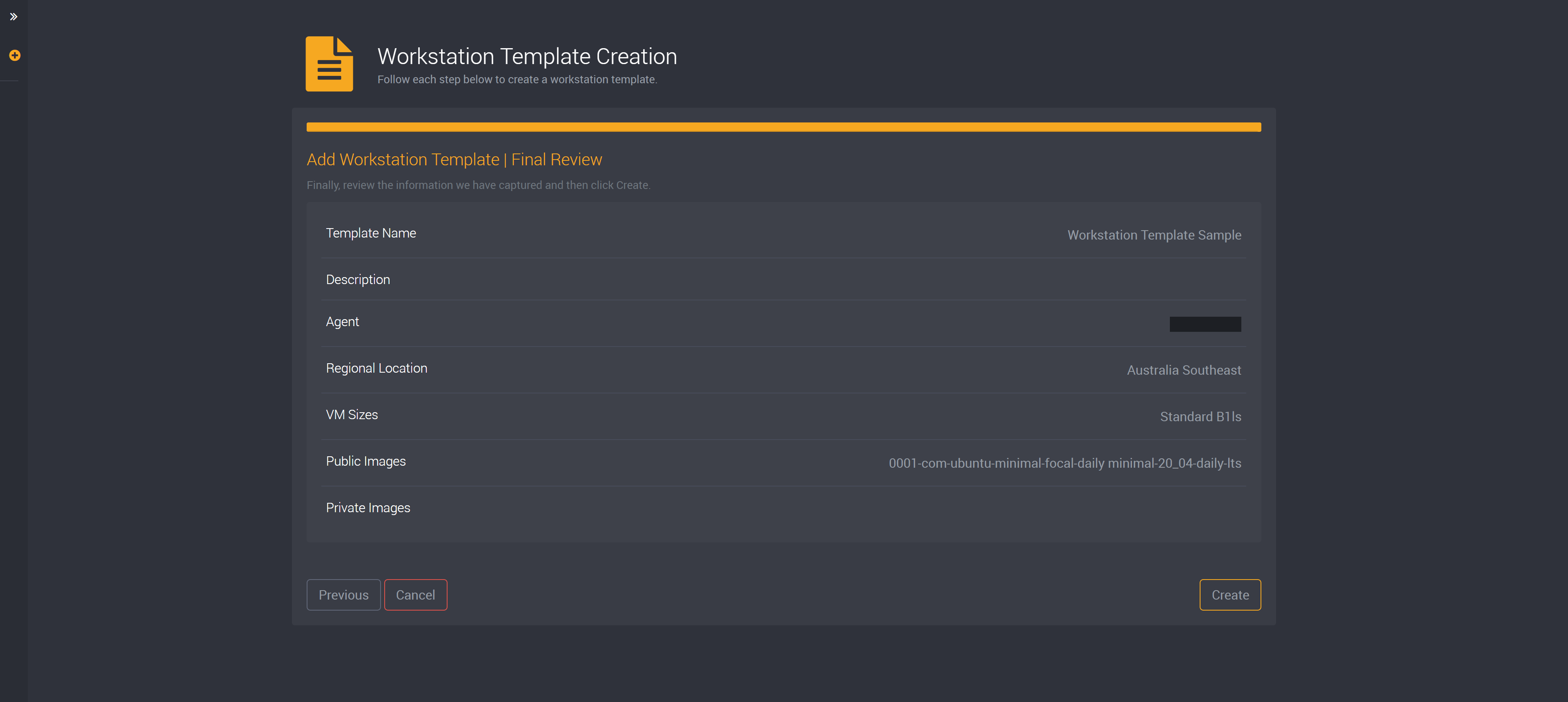 Workstation template