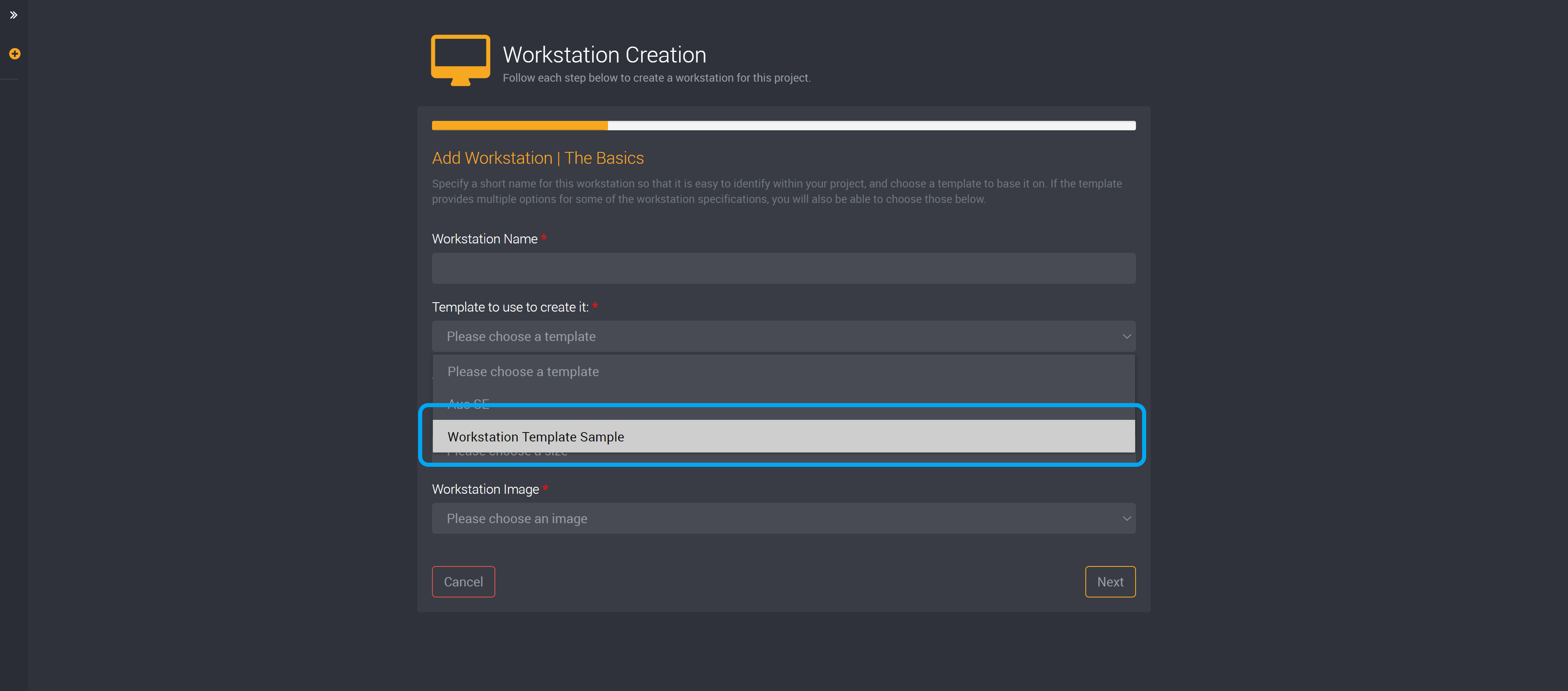 Workstation template