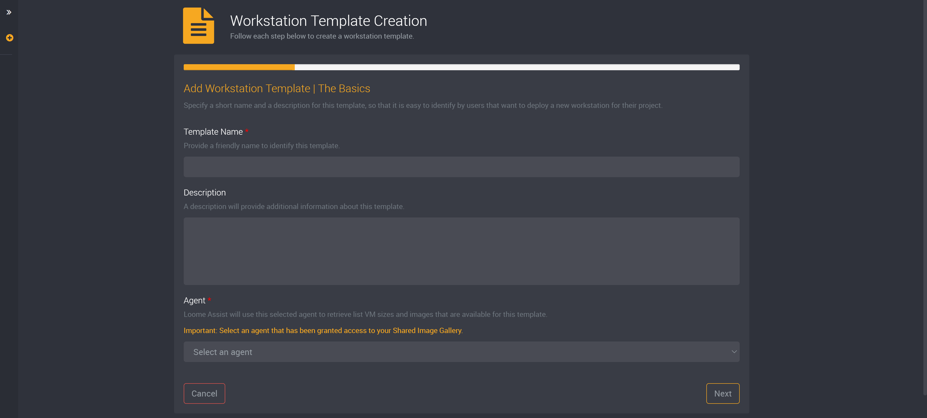 Workstation template