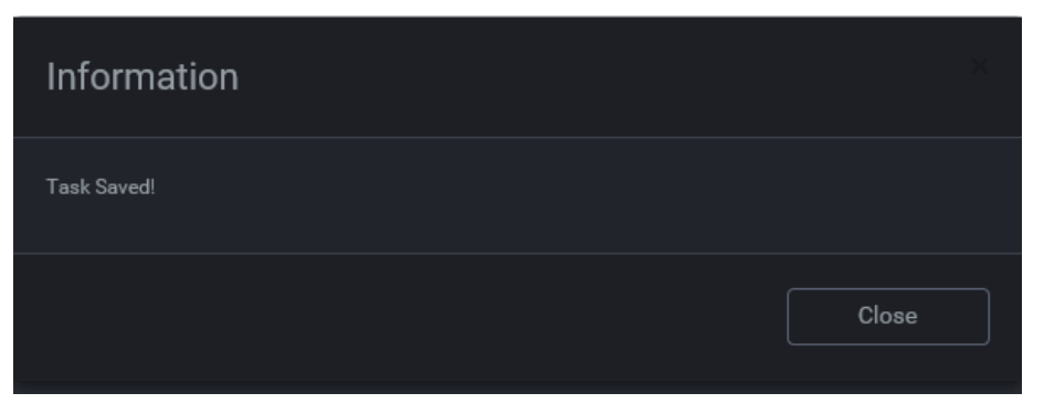 Information: Task saved!