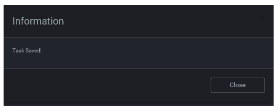 Information: Task saved!