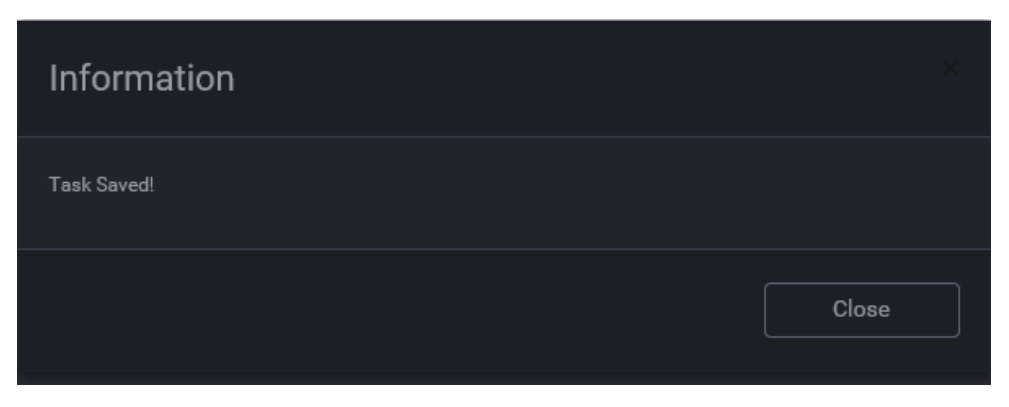 Information: Task saved!