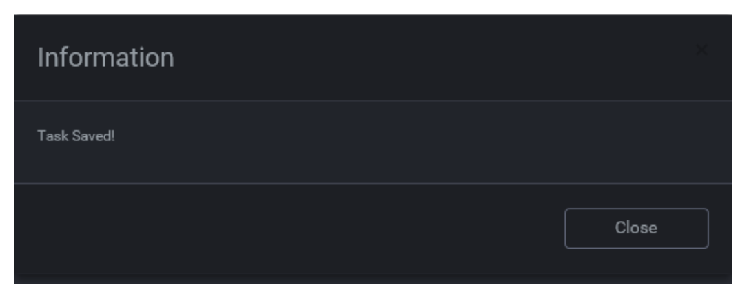 Information: Task saved!