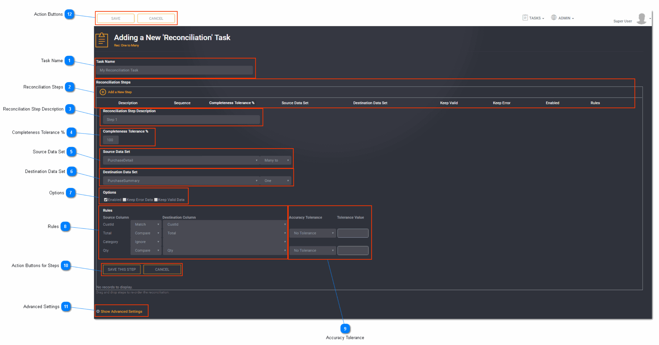 Adding a Reconciliation task