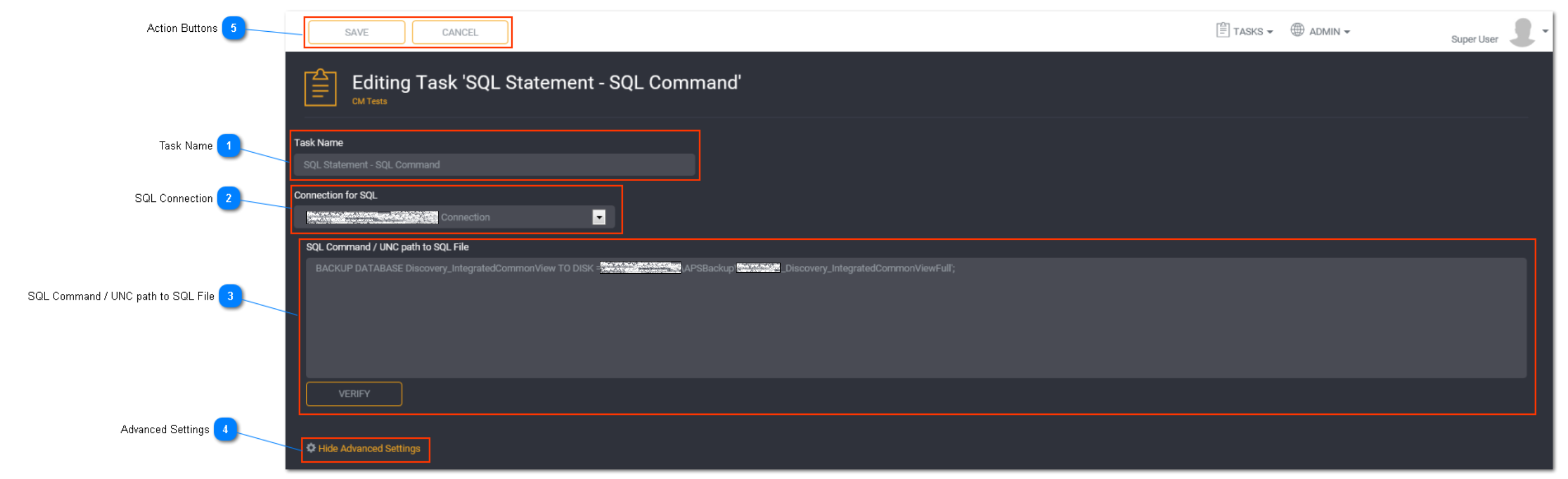 Adding a SQL Statement task