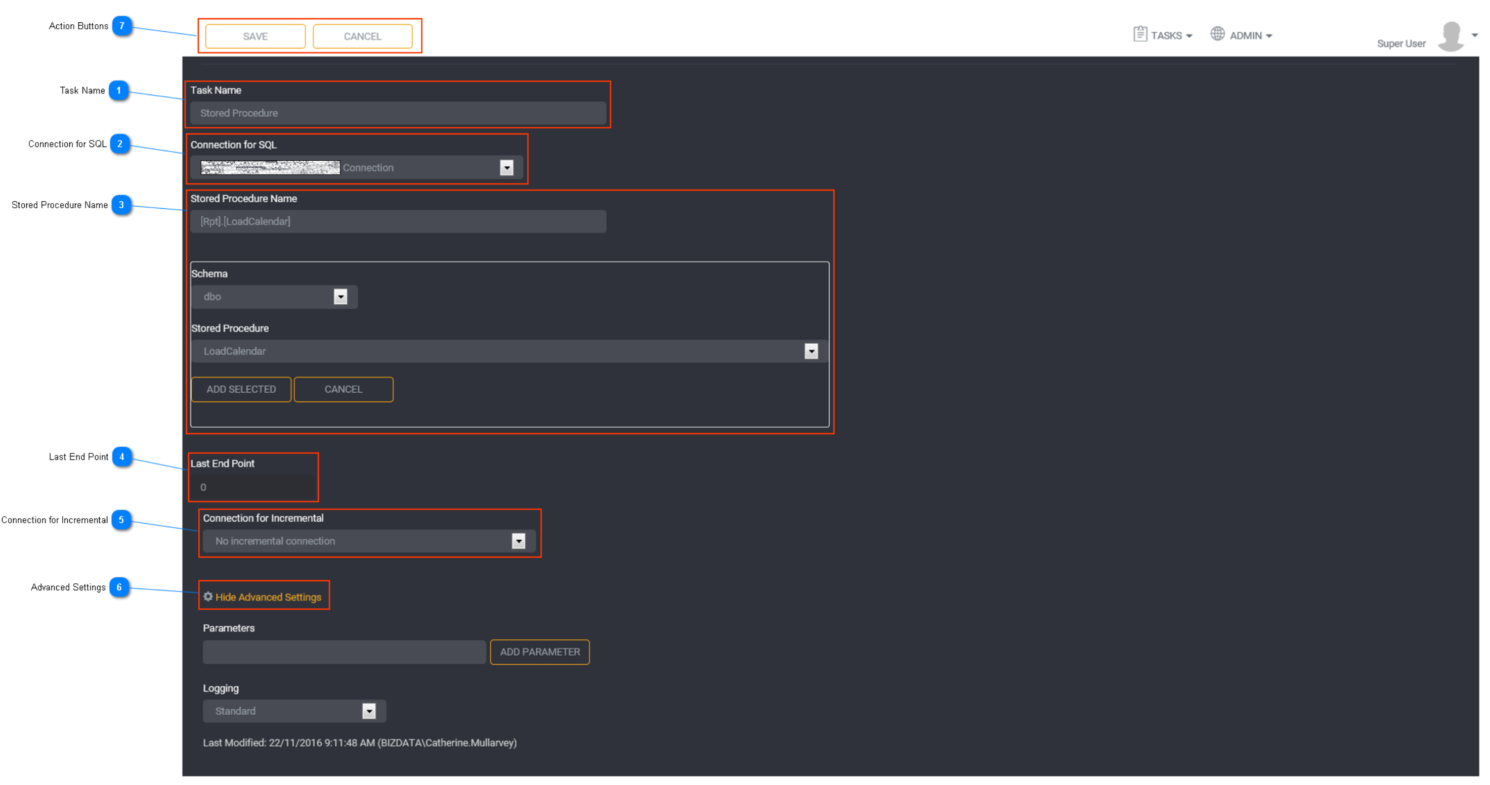 Adding a Stored Procedure task