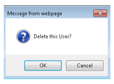Message: Delete this user?