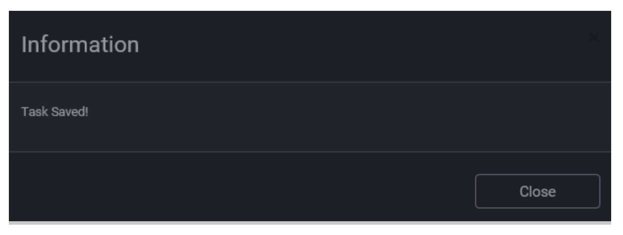 Information: Task Saved!