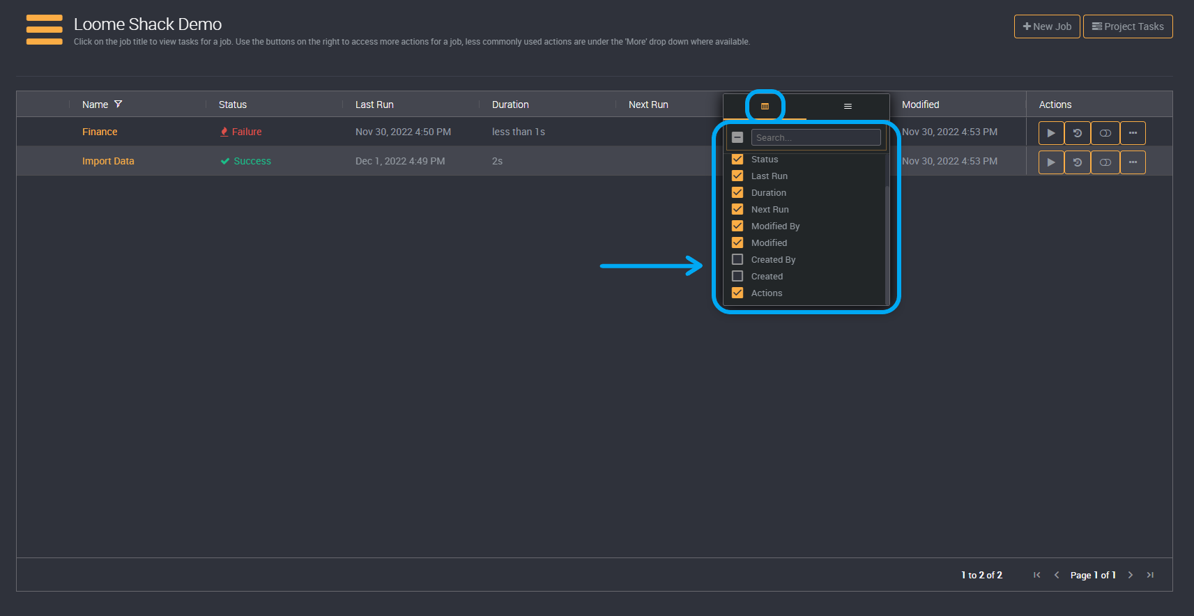 Selecting columns