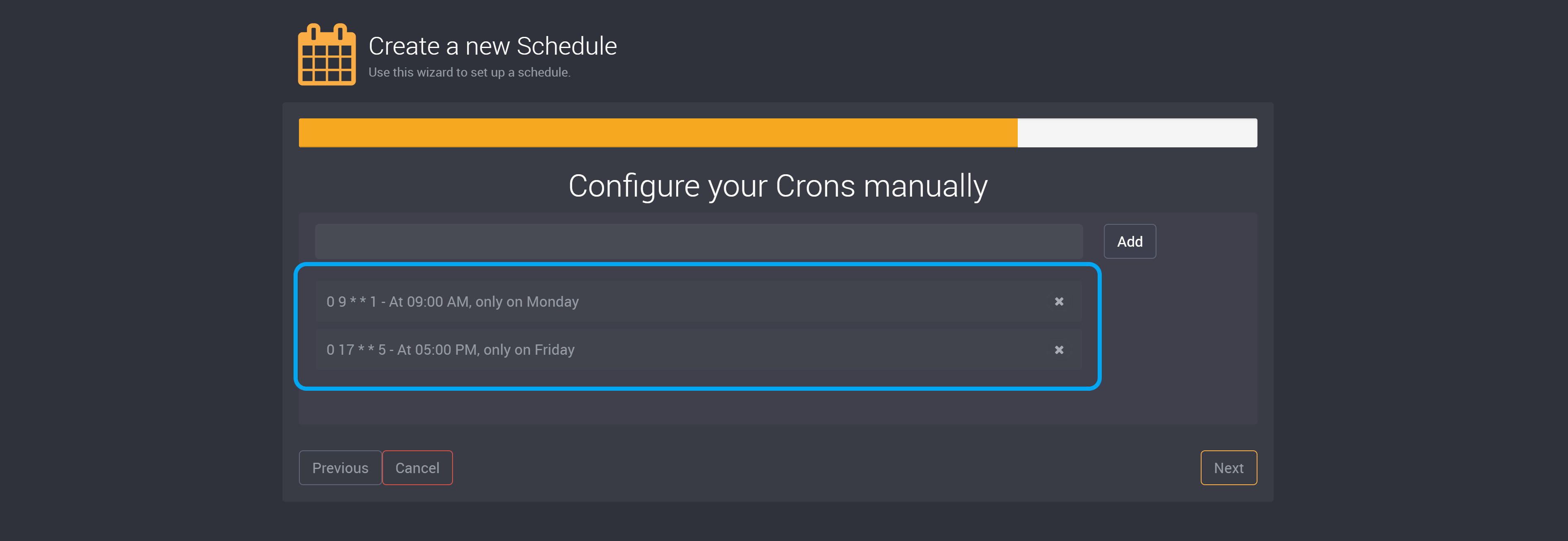 Multiple crons