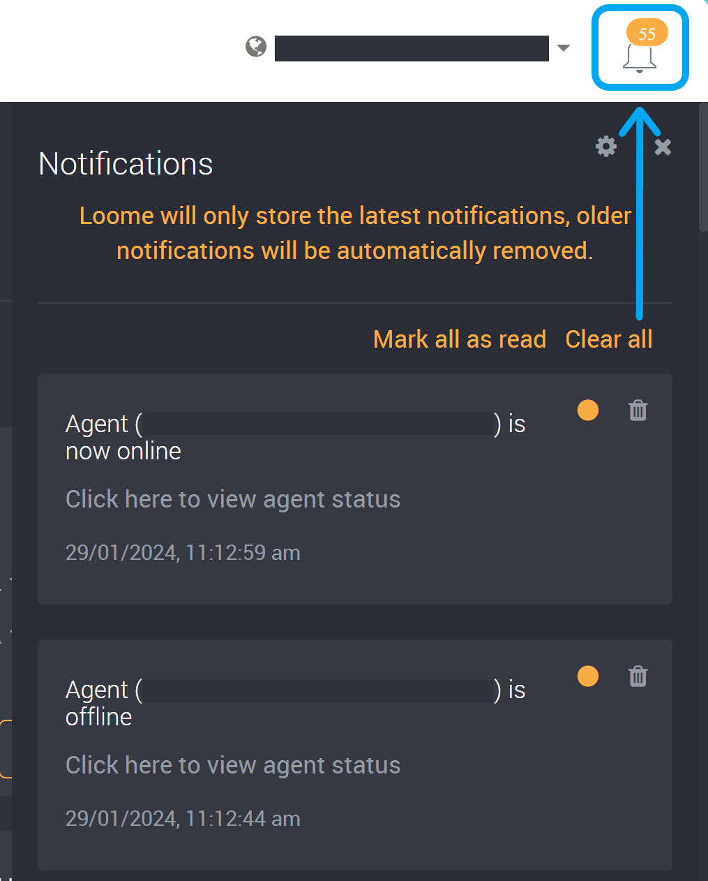 Bell notification hub