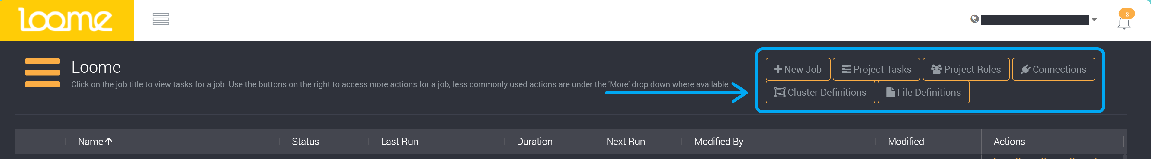 Project specific Connections, File Definitions and Cluster Definitions