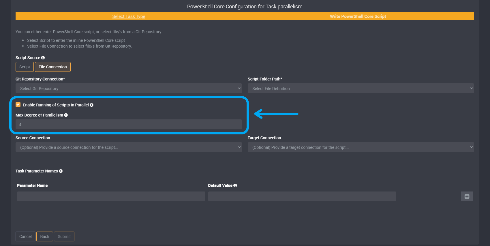 parallel config