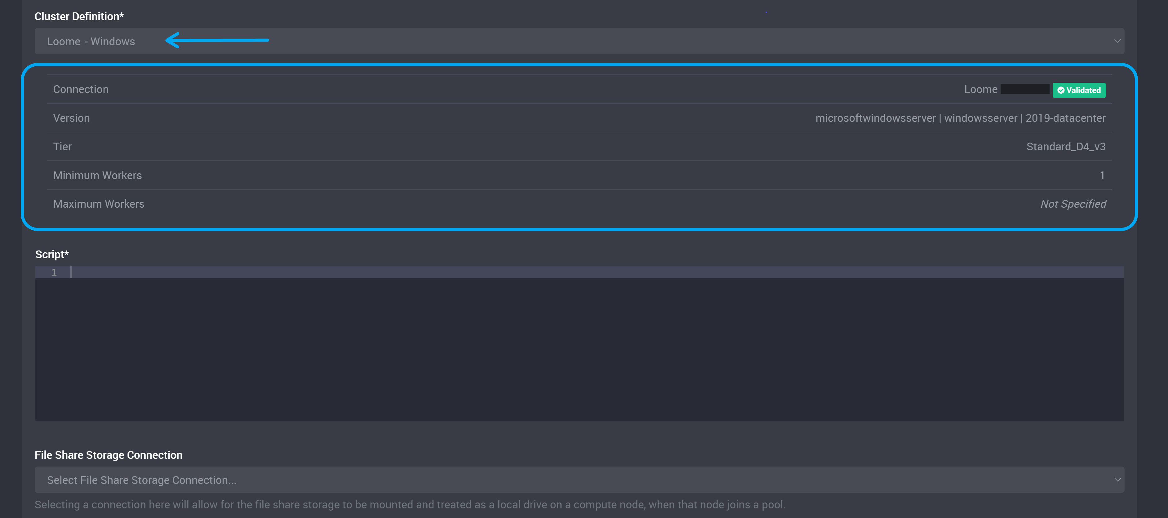 Details of the cluster definition