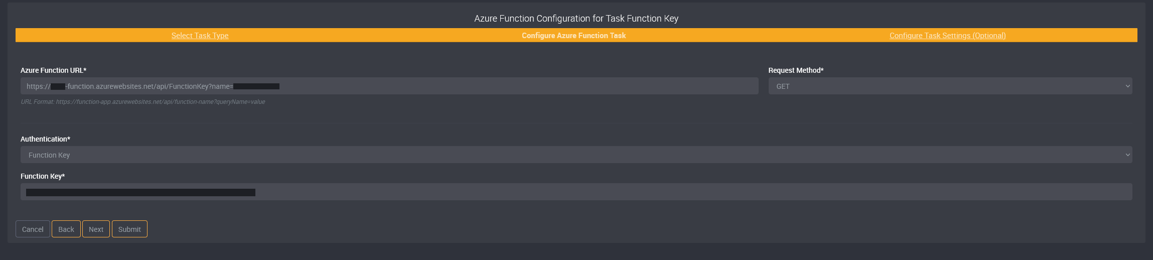 Function key authentication example