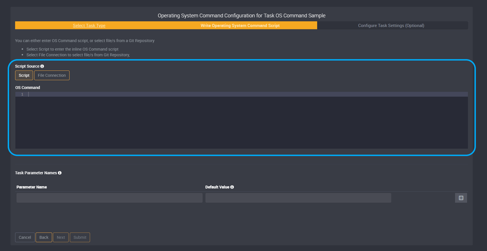 OS Command script