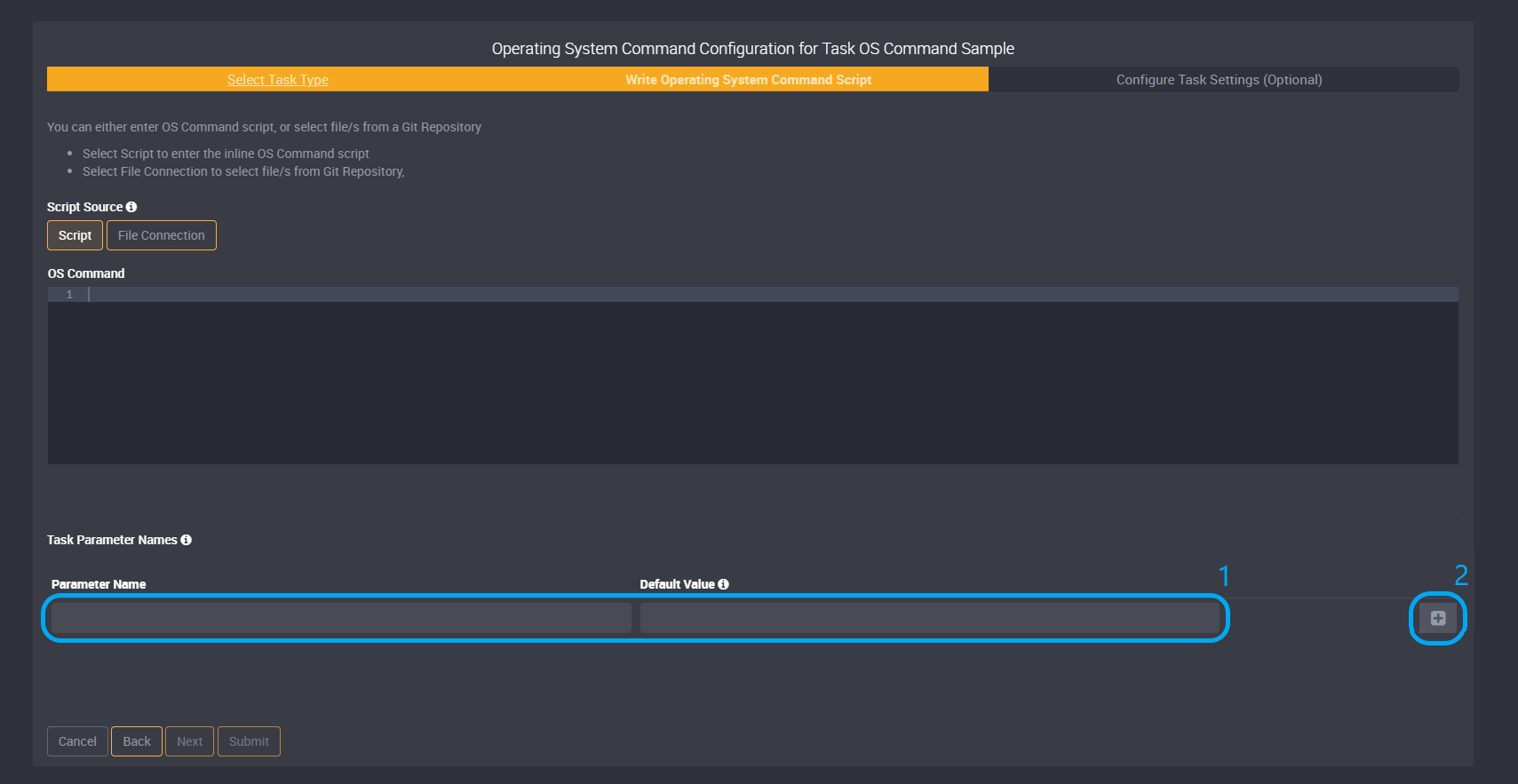 OS Command task type