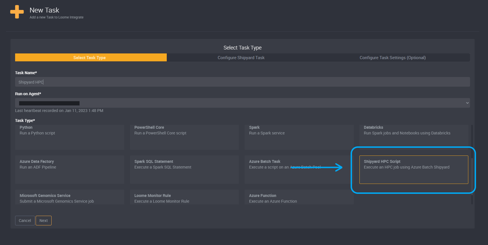 Shipyard HPC Task Type