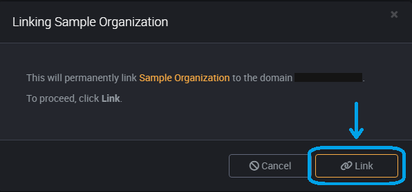 Link organization button