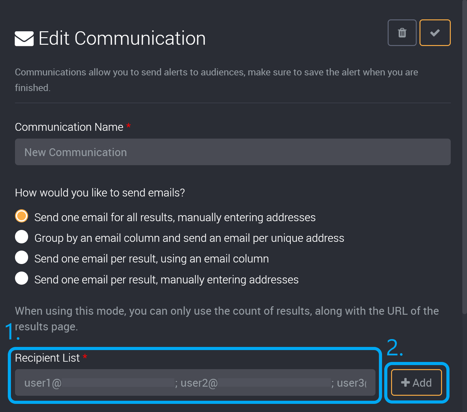 Add emails manually