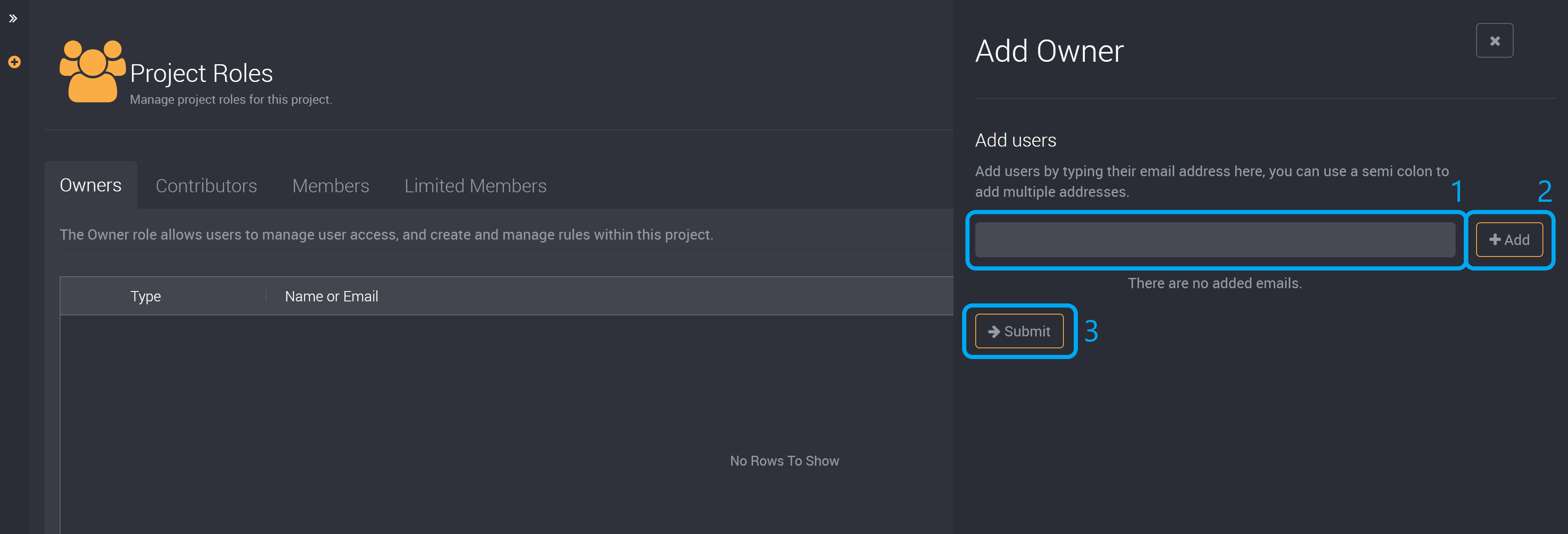 Add users to project roles