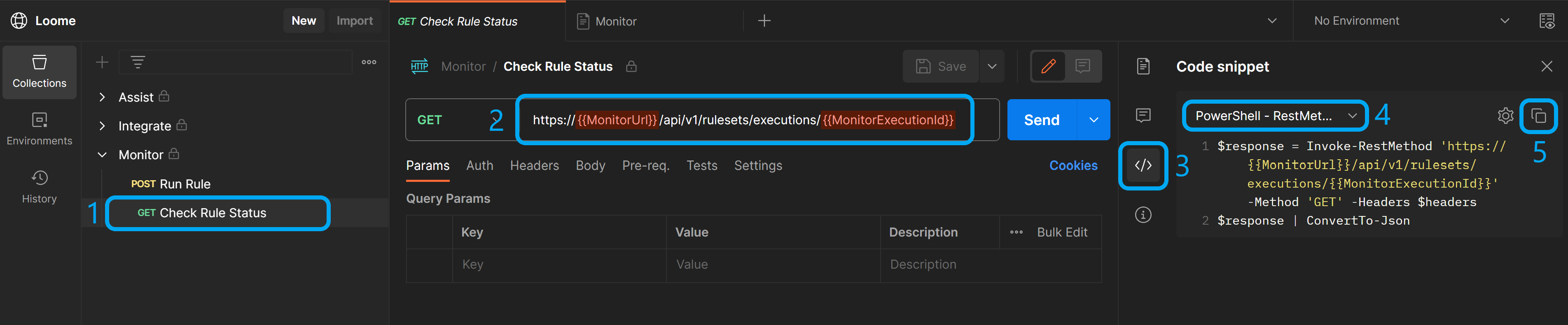 Check rule status endpoint