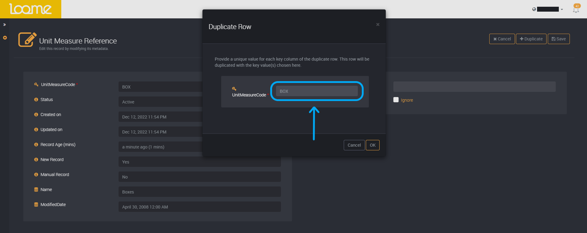 Choose a new key column value