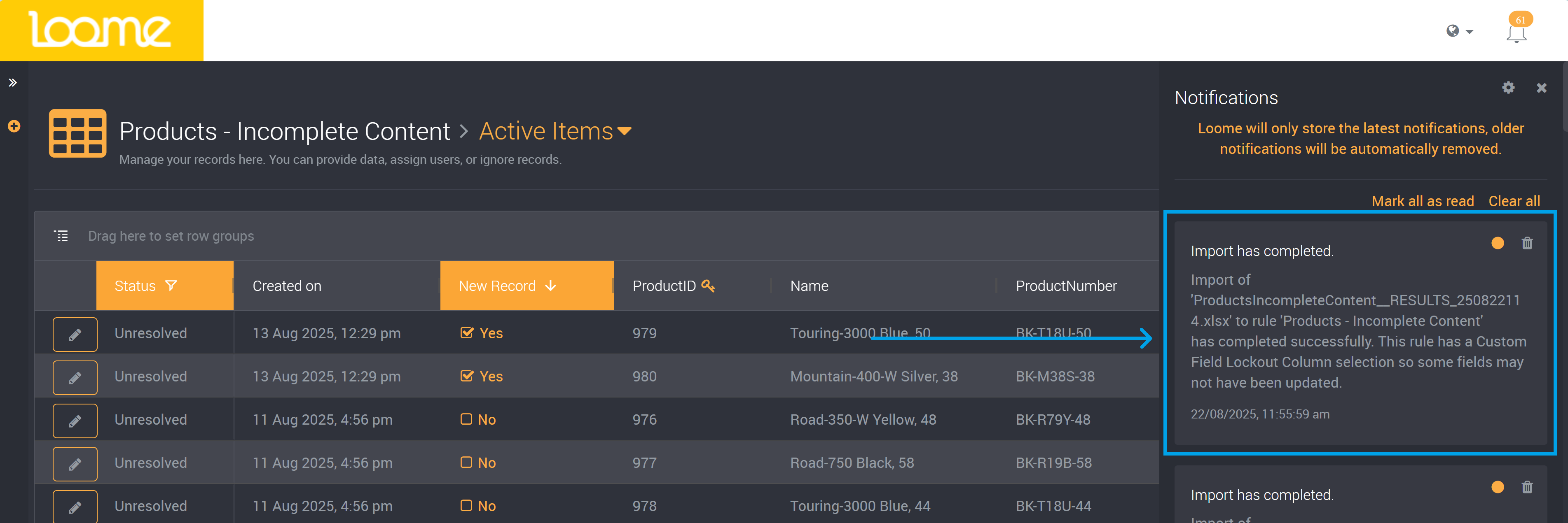 Import results with a lockout enabled