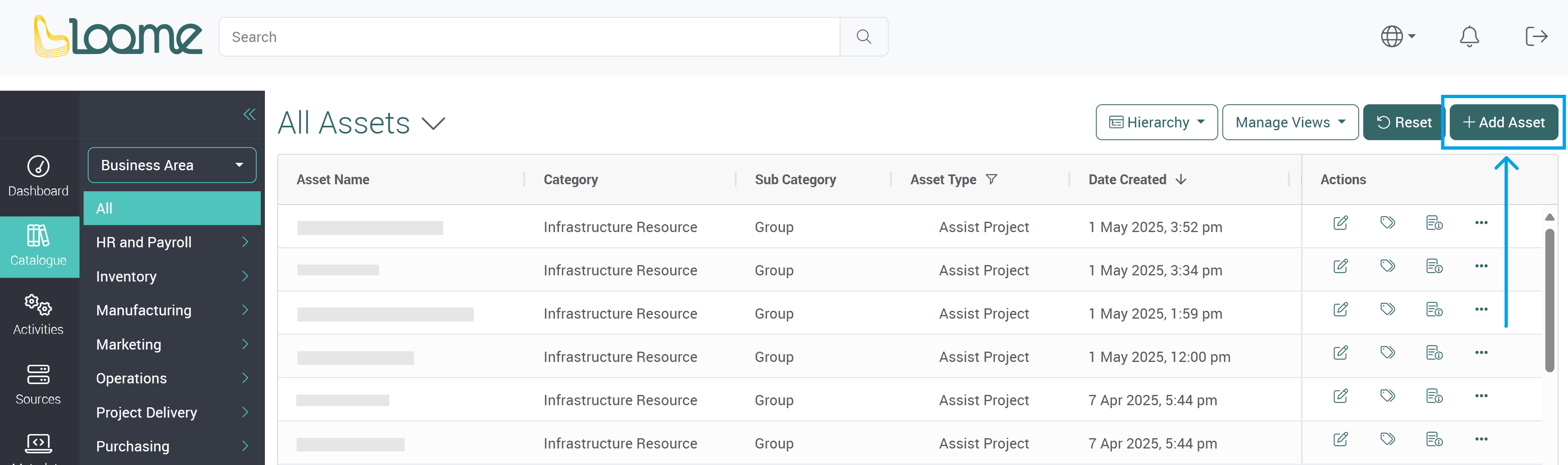 Add a new asset individually