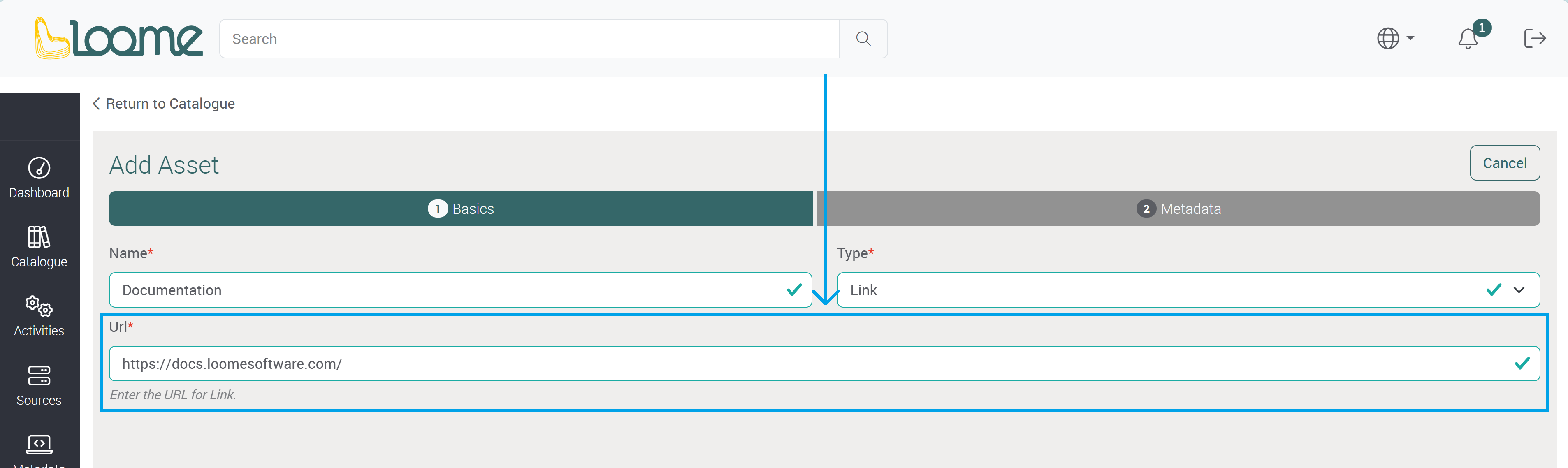 Add a new asset individually