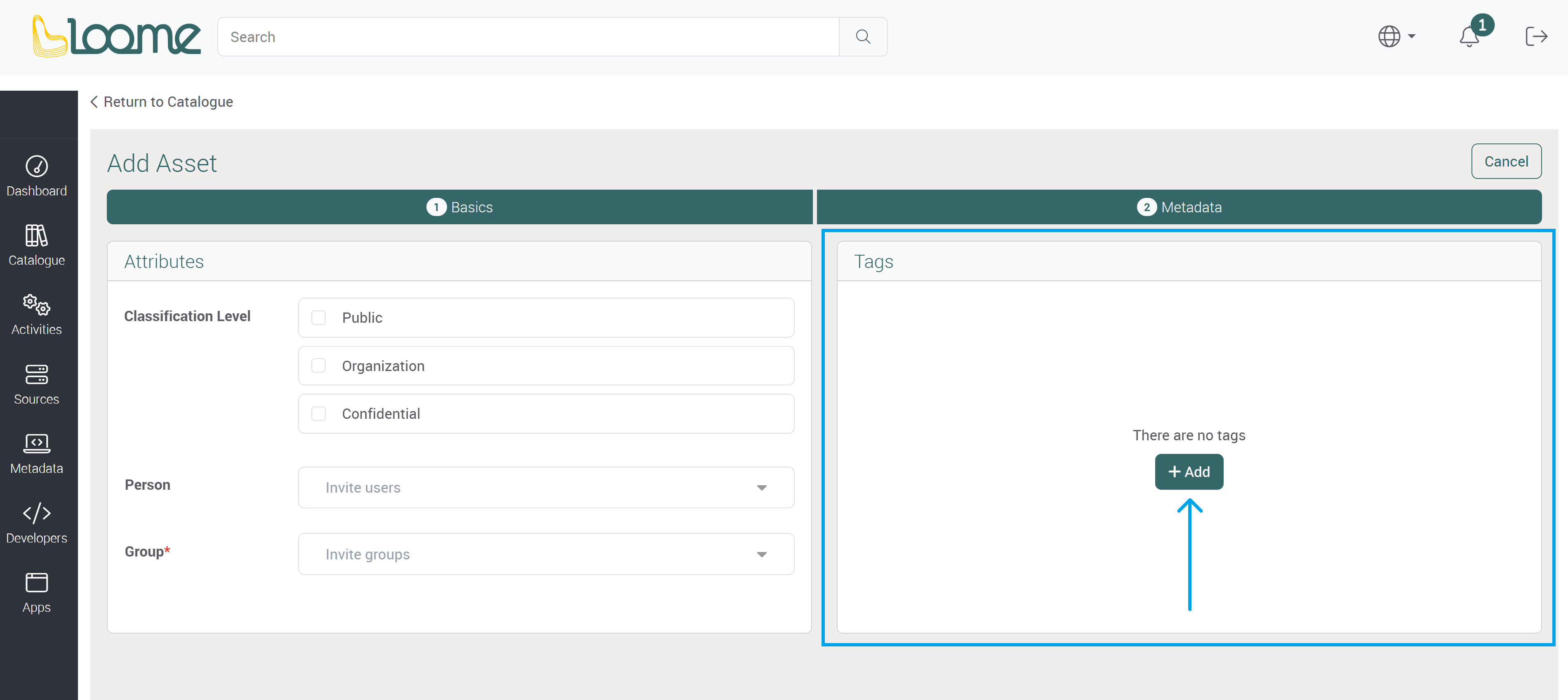 Add a new asset individually