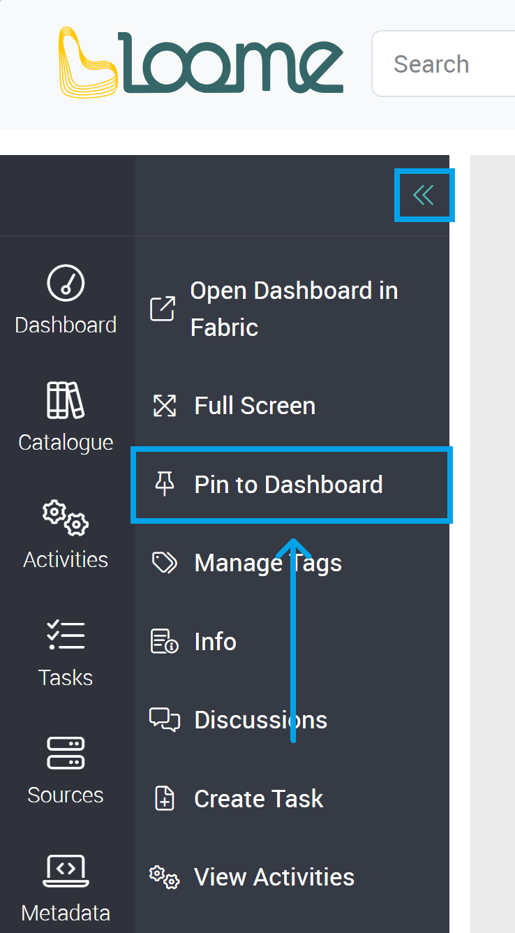 Pin an asset to a dashboard
