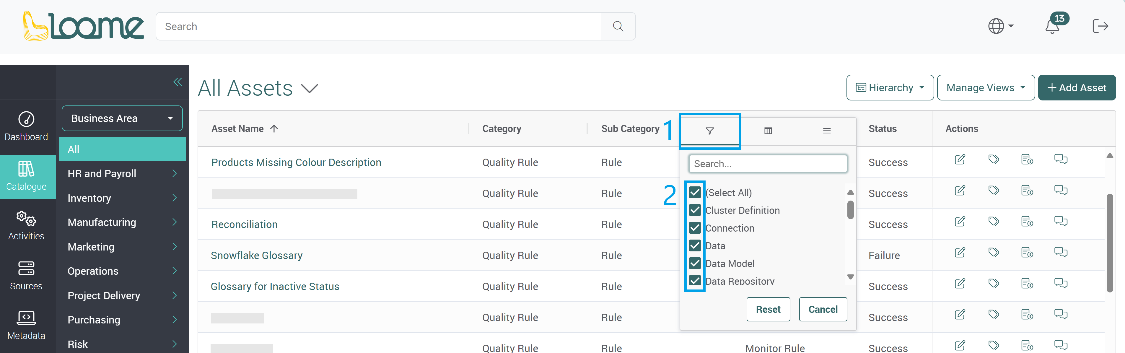 Checkbox filter