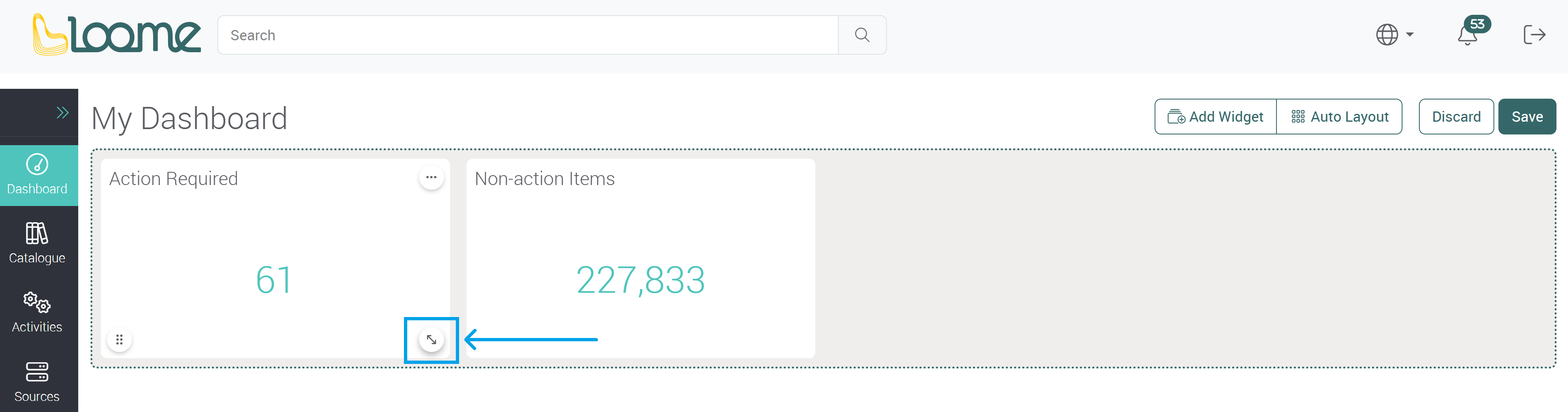 Resize button
