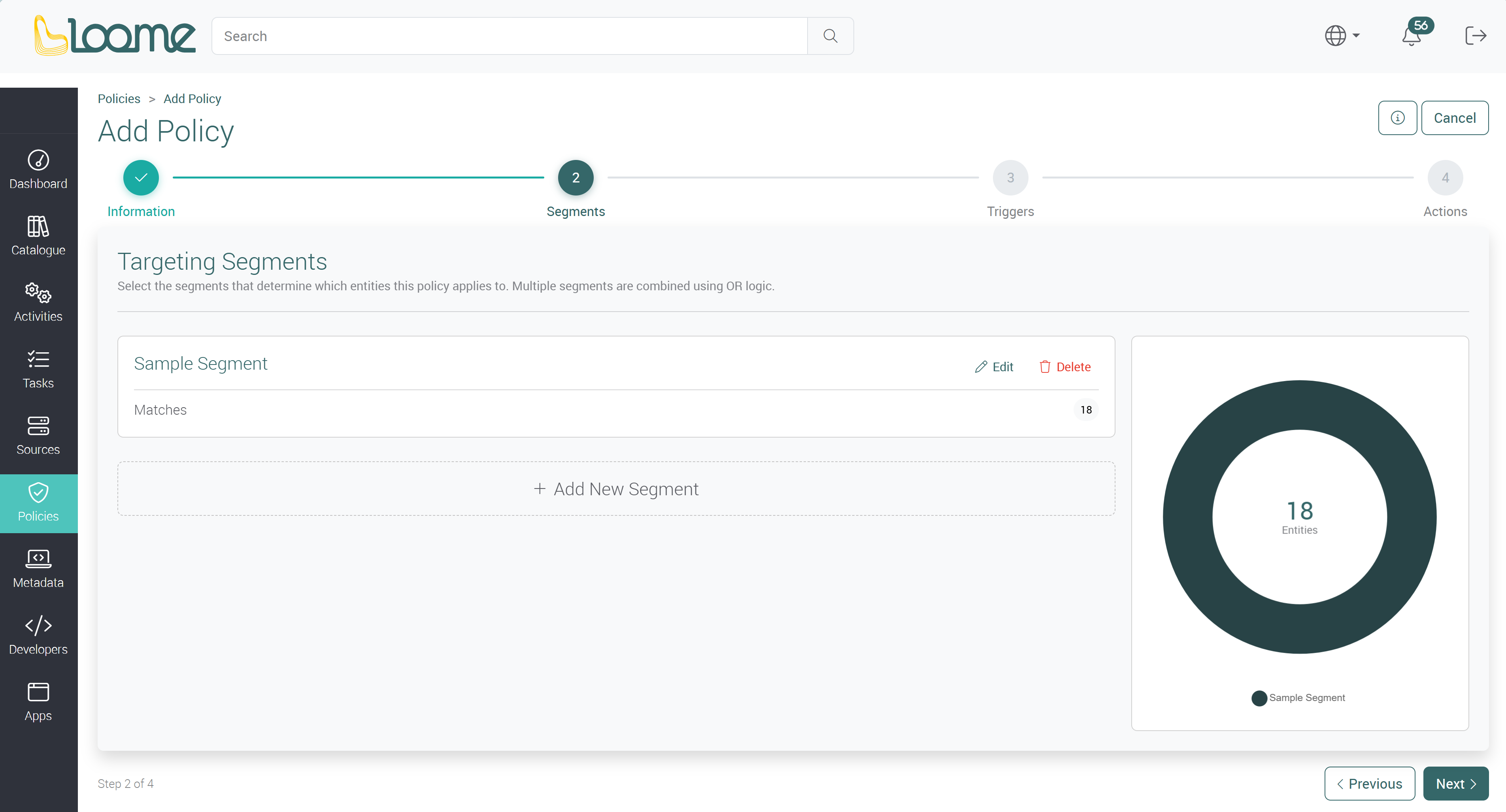 Added segment