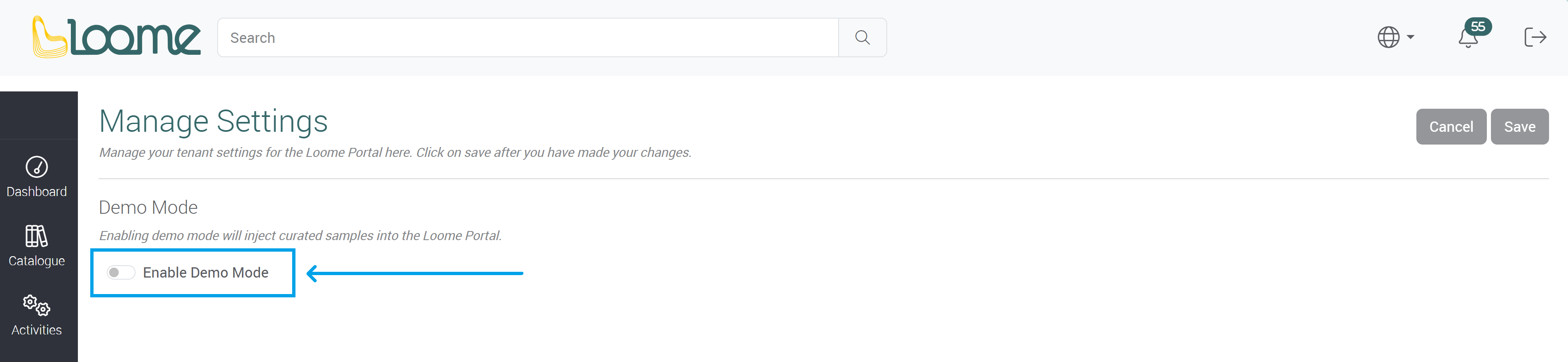 Demo toggle