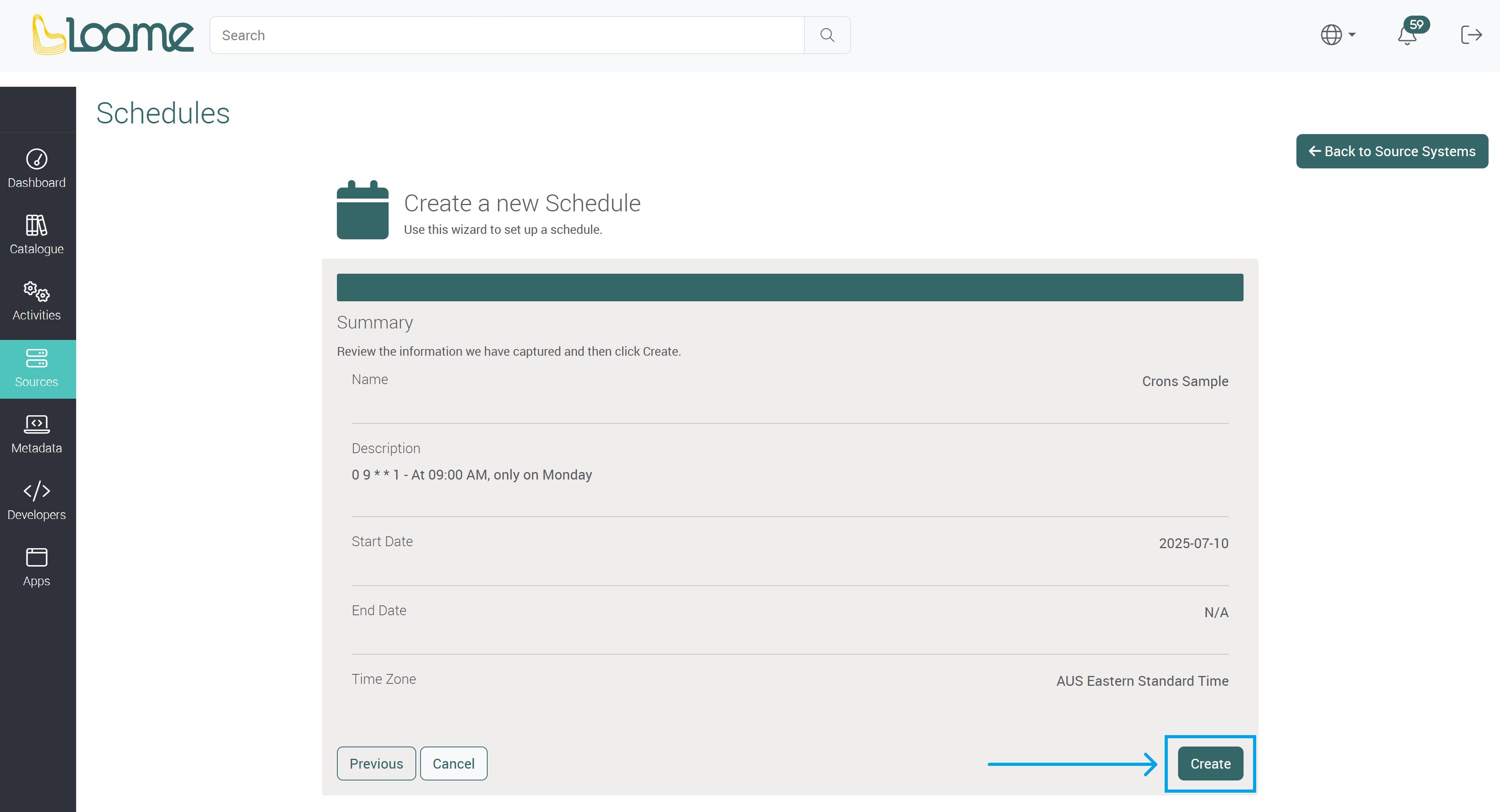 Create crons schedule